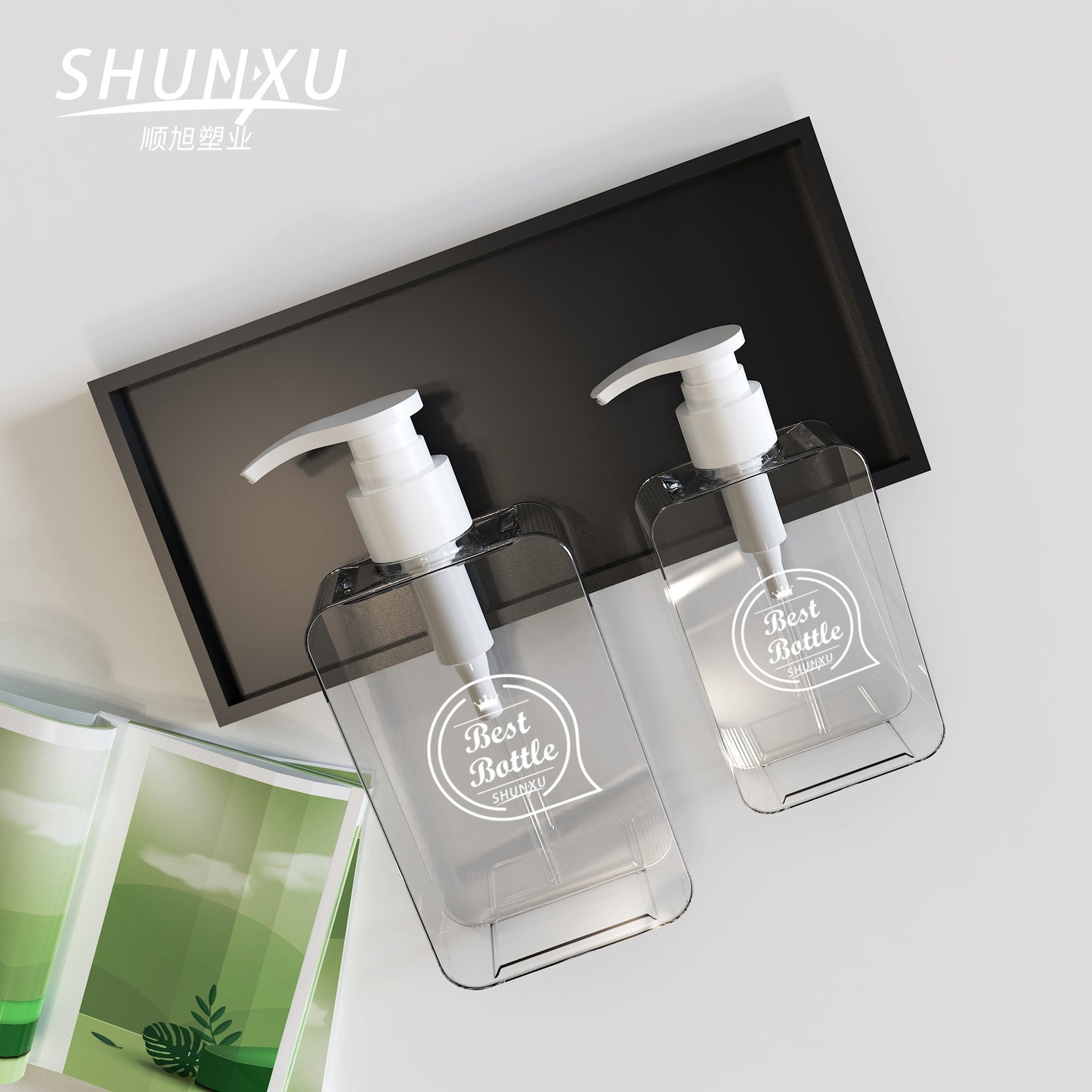 A 300ml transparent bottle Pet cat and dog fragrant body wash bottle PETG sub-packaging 200ml square plastic dilution bottle - Mixbatch