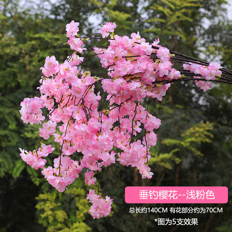 A simulated cherry blossom branch cherry blossom tree plastic wedding decoration peach blossom pear blossom indoor living room ceiling simulated flower fake flower
