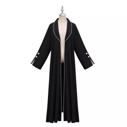 Middle Eastern Muslim Clothing Long Dress Fashion Elegant Cardigan Contrast Color Dress Robe - Mixbatch