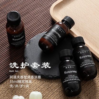 Hotel B & B Disposable Toothbrush Toothpaste Kraft Paper Set Disposable Comb Razor Soap Wash Wholesale
