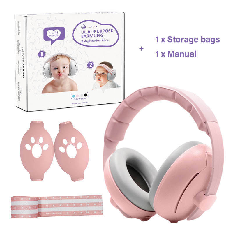 A Baby earmuffs Mini head-mounted anti-noise sleeping children's outdoor airplane anti-noise earmuffs