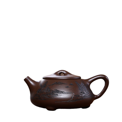 A Purple clay purple clay pot teapot tea set