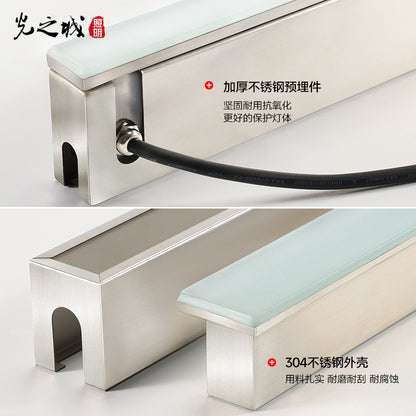 A Outdoor waterproof long floor tile light Underground lighting Lane pre-buried line light Embedded led step buried light