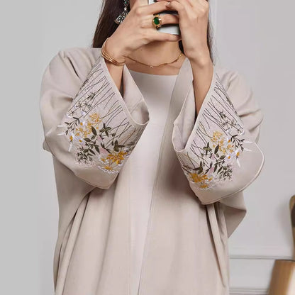 Women's Robe Embroidered Middle Eastern Muslim Clothing Cardigan Dress Long Dress Bat Sleeve - Mixbatch