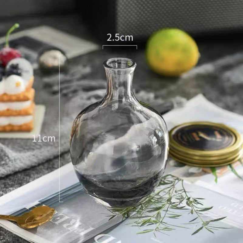 A Nordic simple and creative mini vase ins wind glass water flower cultivator living room desktop decoration small ornament