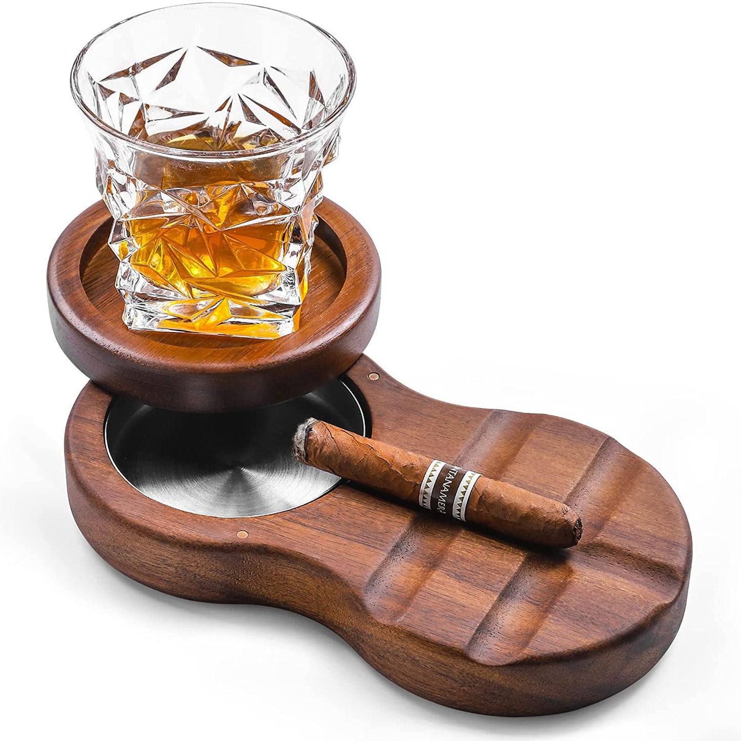 A whiskey cigar ashtray