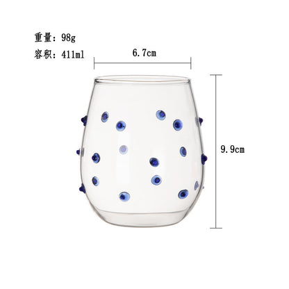 A glass drinking cup