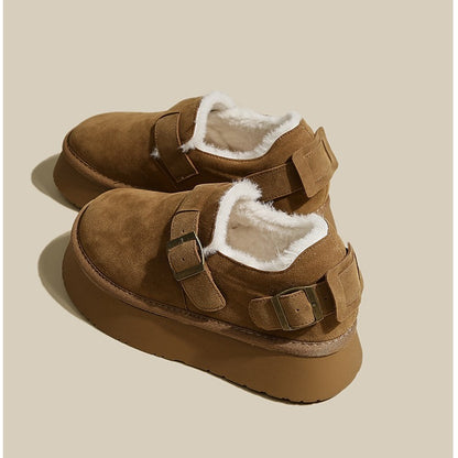 Winter Birkenstock Snowshoes Women's Winter Thickened Frosted Fur Integrated Warm Birkenstock Cotton Shoes 1kg - Mixbatch
