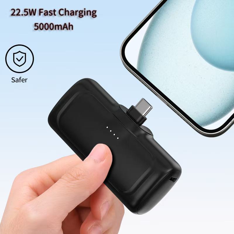 A capsule power bank 5000 mAh with its own cable portable mobile power supply