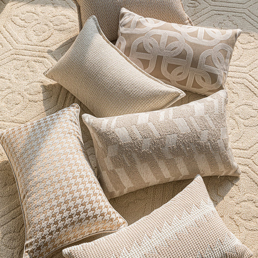 A jacquard throw pillow
