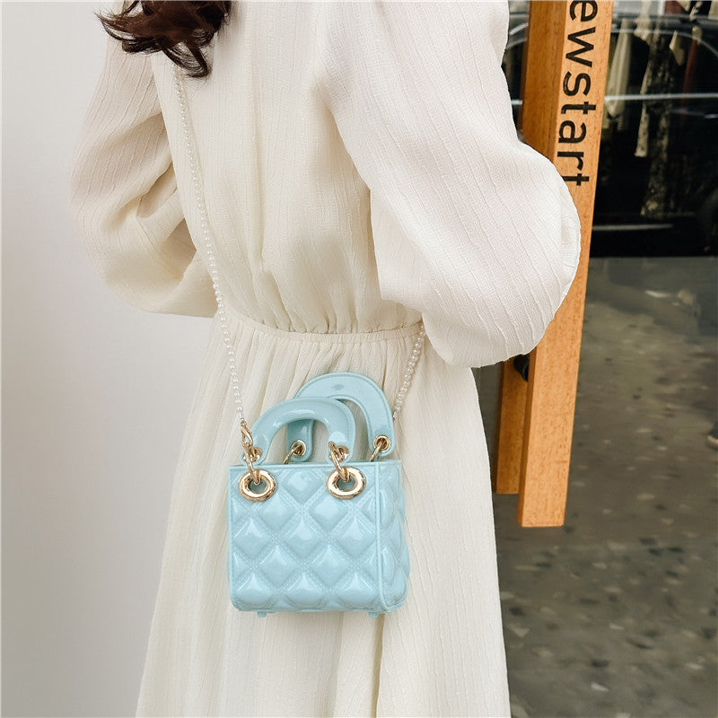 A summer new jelly bag children's bag mini bag diamond Princess Diana bag pvc bag pearl messenger women's bag - Mixbatch