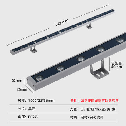 A led outdoor wall washer lighting project colorful wedding spotlights building exterior wall 24V contour light line light