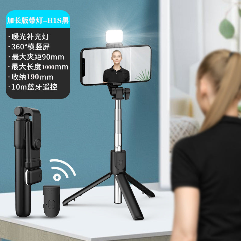 A Bluetooth selfie stick mobile phone holder