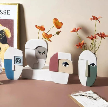 مزهرية وجه تجريدي لتزيين المنزل، الحد الأدنى للطلب: 50 قطعة