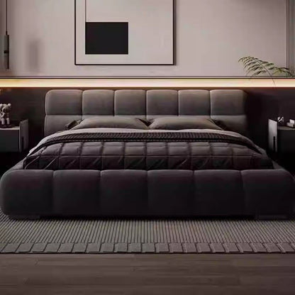 A technology flannel bed puff bed master bedroom double embedded air pressure storage bed spot comfortable soft against wedding bed wood