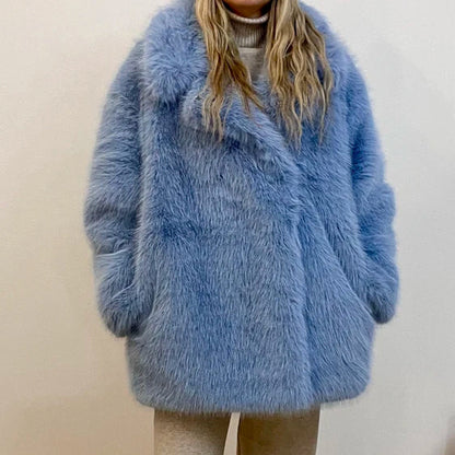 A faux fur coat