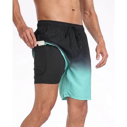 A Summer Men's Double Beach Pants Men's Casual Five-Point Shorts - Mixbatch