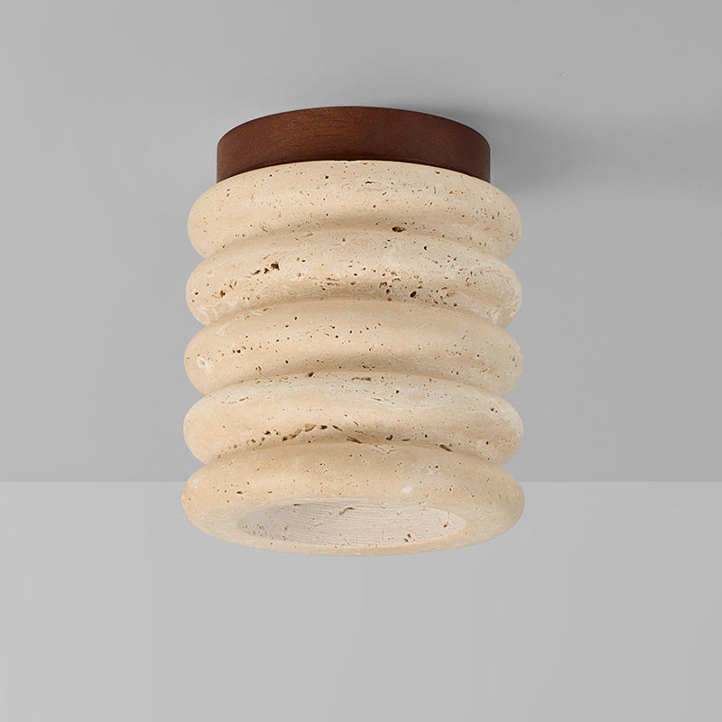 A Yellow travertine ceiling light LED ceiling light