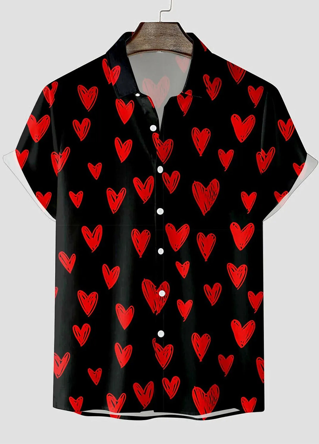 A love pattern short sleeve shirt