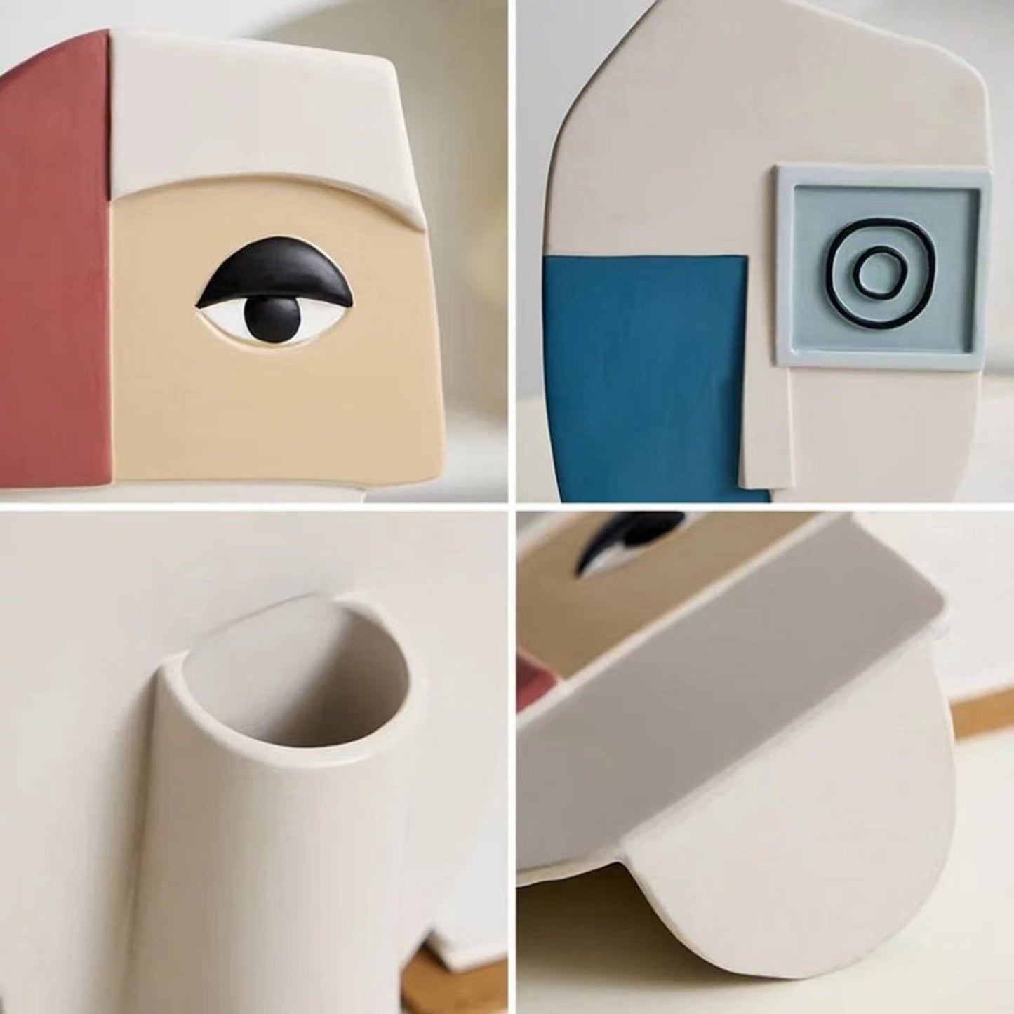 مزهرية وجه تجريدي لتزيين المنزل، الحد الأدنى للطلب: 50 قطعة