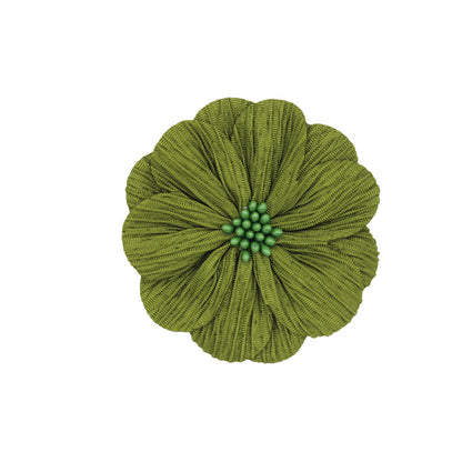 A new handmade pleated fabric flower bark pattern flower core head flower headband accessories shoes and hats flower clothing accessories 8CM - Mixbatch