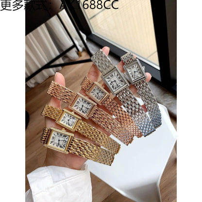 A Tank Series Square Roman Fashion Quartz Women's Watch Cross-Border