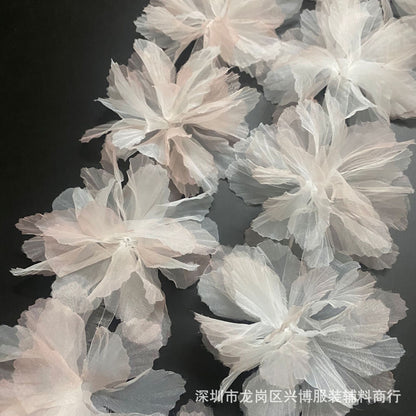 A 14cm three-dimensional organza lace DIY gradual change handmade flower clothing accessories decorative flower ballet doll dance dress - Mixbatch
