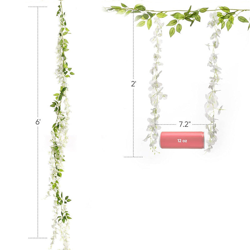 A simulated wisteria flower string bean flower fake flower rattan indoor air conditioner pipe decoration winding blocking wedding silk flower ceiling