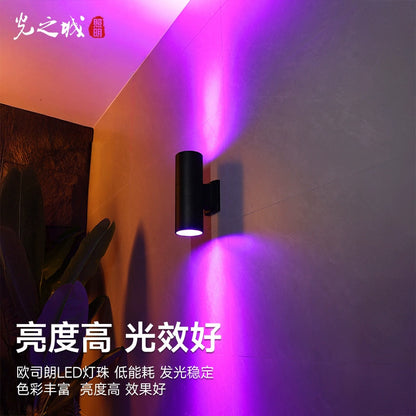 A led double-headed wall lamp villa outdoor column up and down luminous decoration lighting exterior wall waterproof wall-mounted spotlight
