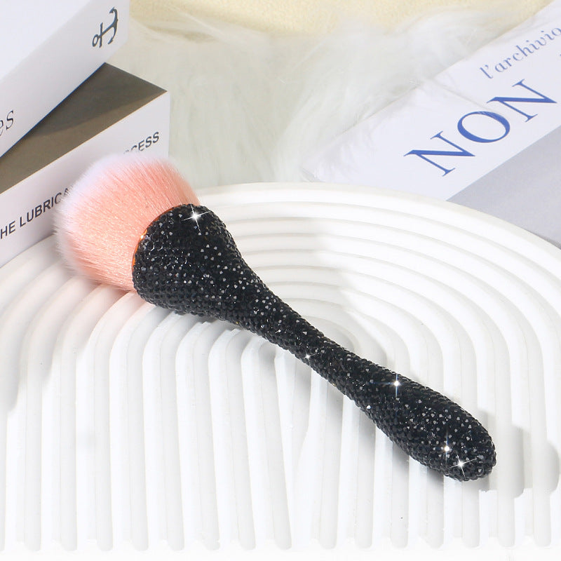 A new diamond-encrusted small waist loose powder makeup brush, oversized single soft-bristled nail brush, blush brush, beauty tool. - Mixbatch