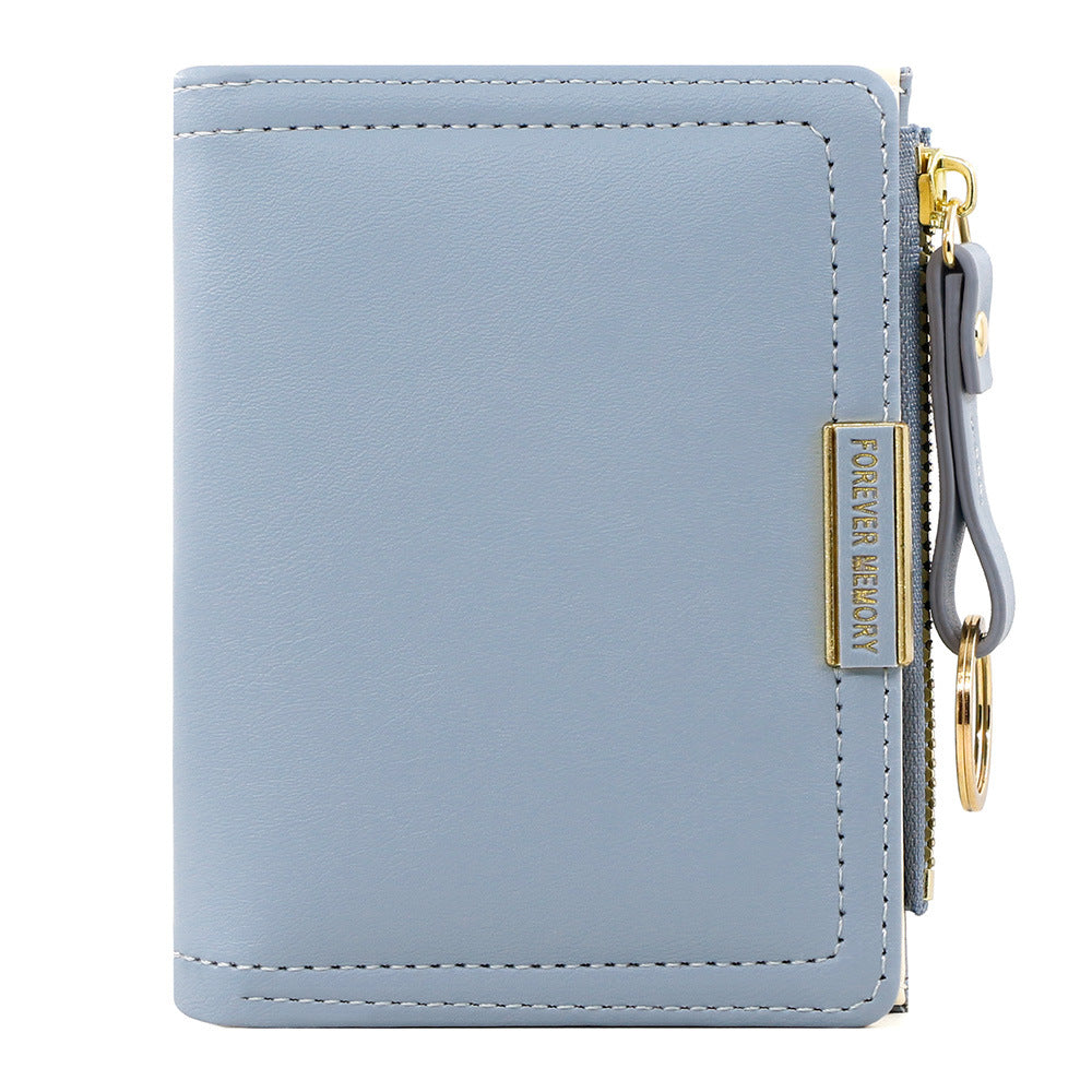 A new women's wallet short solid color card bag women's high-end cross-border zipper change bag source manufacturer