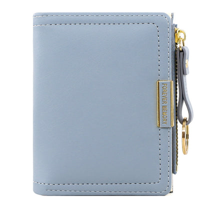 A new women's wallet short solid color card bag women's high-end cross-border zipper change bag source manufacturer