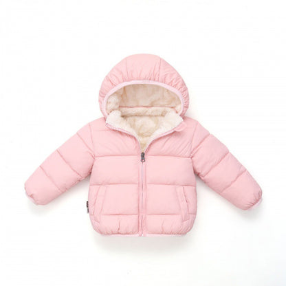 A children's down cotton-padded clothes, winter clothes, down boys and girls, small and medium-sized children's clothing, thick hat-off jacket, children's cotton-padded jacket