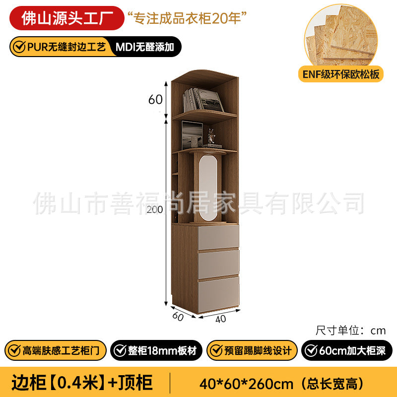 A The solid wood wardrobe with OSB board ENF grade melamine paint finish