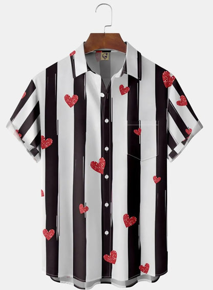 A love pattern short sleeve shirt