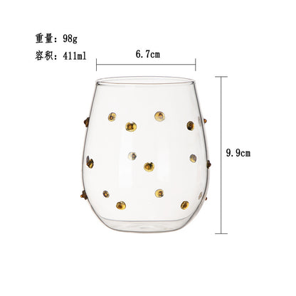 A glass drinking cup