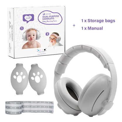 A Baby earmuffs Mini head-mounted anti-noise sleeping children's outdoor airplane anti-noise earmuffs