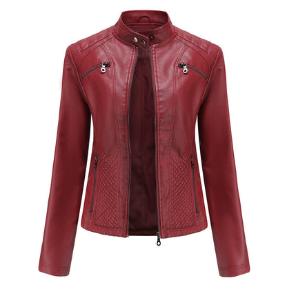 A women's leather jacket