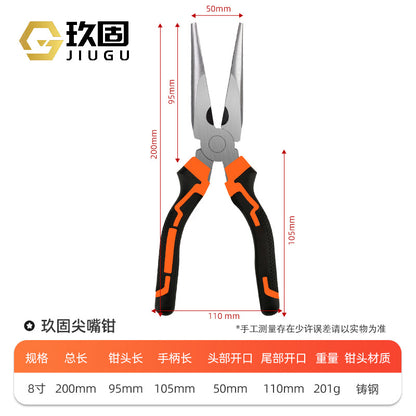 A industrial grade 8-inch vice wire pliers 6-inch pointed nose pliers household pliers oblique pliers electrical pliers manufacturers wholesale