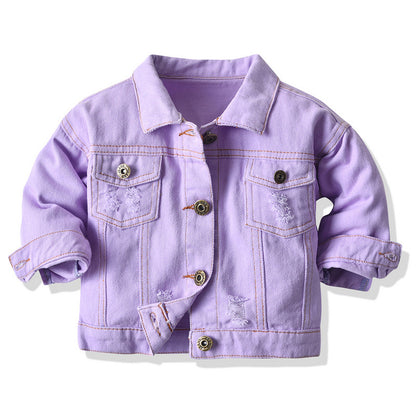 A children's tie-dye denim jacket