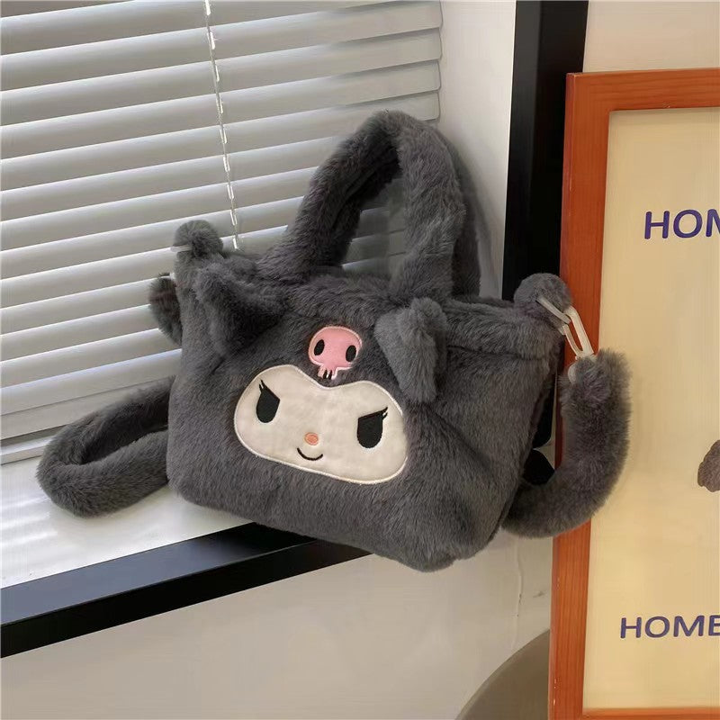 A new plush toy handbag shoulder oblique span bag cartoon bag girl foreign versatile