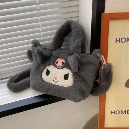 A new plush toy handbag shoulder oblique span bag cartoon bag girl foreign versatile