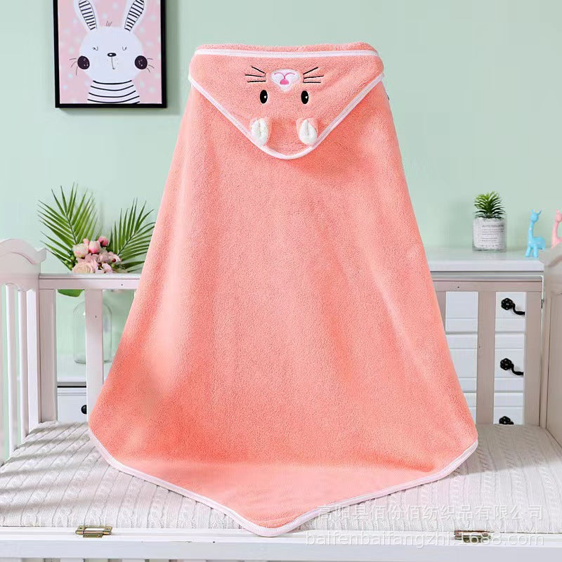 Coral velvet quilt children's absorbent hooded cartoon bath towel - Mixbatch