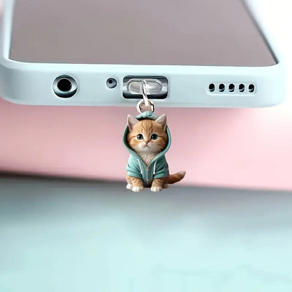 A cross-border new 2D acrylic dust plug is suitable for Apple mobile phone interface, cat is suitable for mobile phone cute explosion