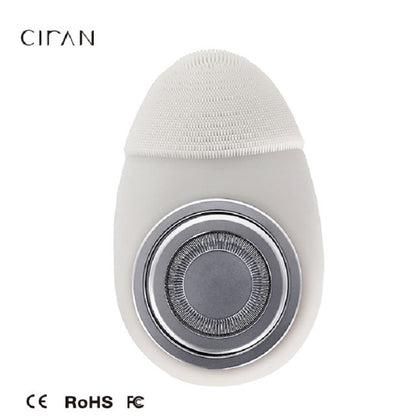 A silicone facial cleanser