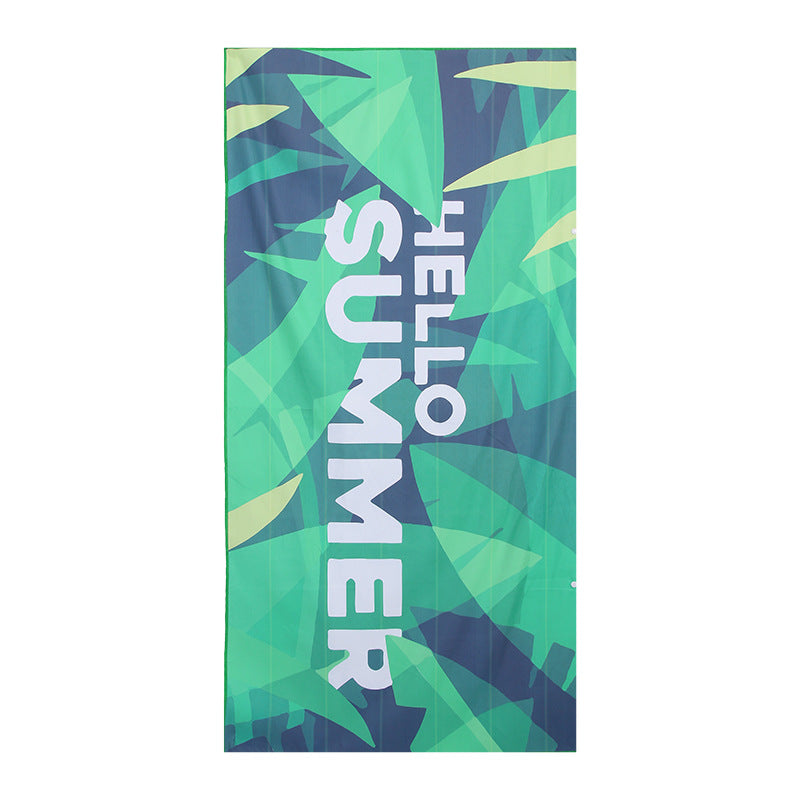 A microfiber double-sided velvet beach towel