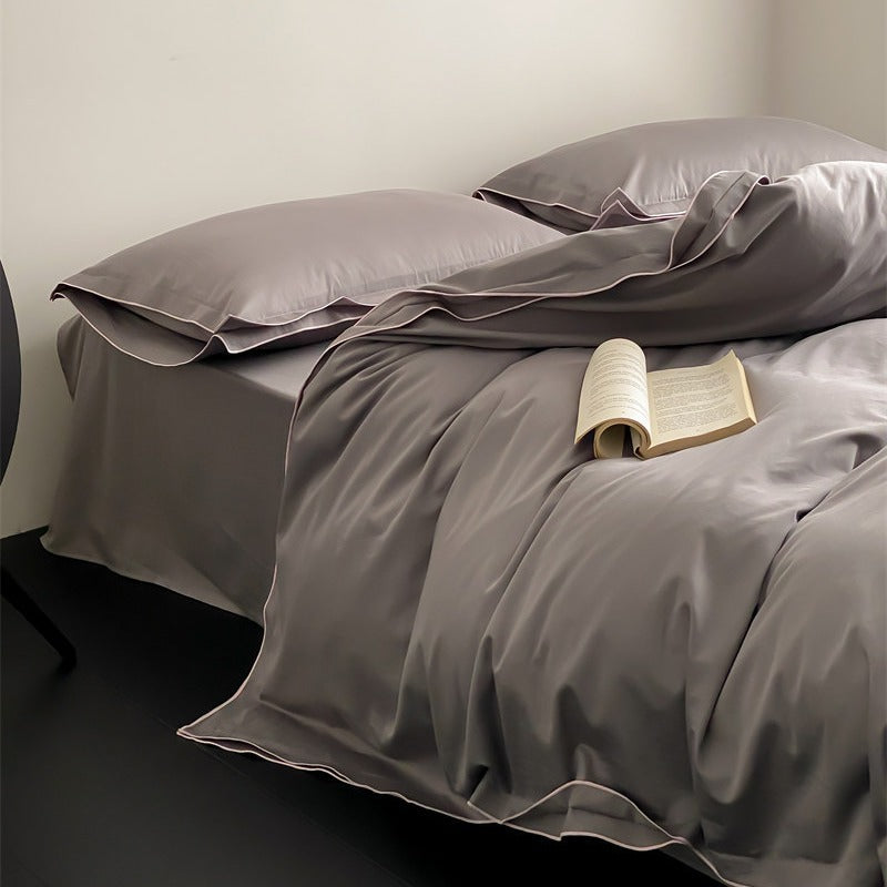 Ba amine series niche designer 60 simple solid color long-staple cotton washable cotton multi-bedding four-piece set 1.0kg - Mixbatch