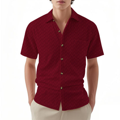 A Men's Solid Color Short Sleeve Shirt