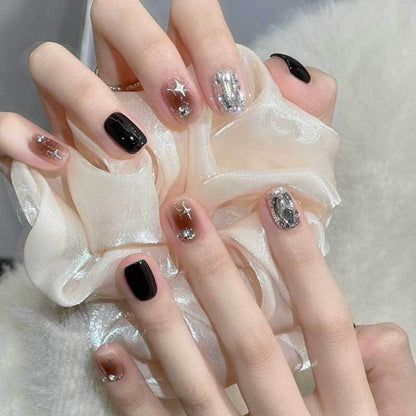 A Yi Yi Dance 30 pieces Handmade white moonlight cat eye manicure pieces Gentle temperament cat eye aurora wearing armor Xiaohongshu explosion - Mixbatch