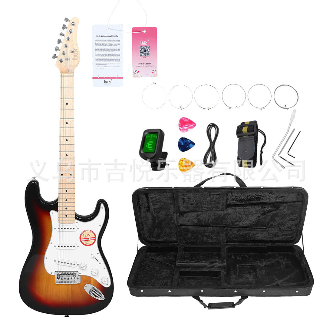 A 39 inch professional electric guitar student adult beginner entry ST rock electric guitar set poplar guitar